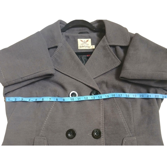 Faded Glory Women's Charcoal Grey Double-Breasted PeaCoat Jacket-Size 1X EUC - Picture 3 of 7